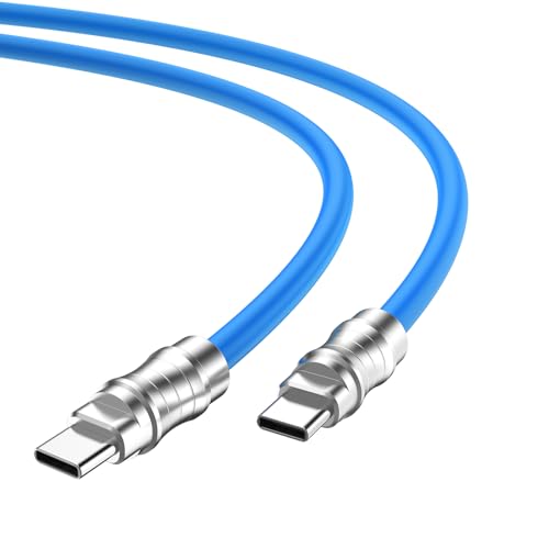 USB C to USB C Silicone Cable 2Pack 10FT, Ultra Flexible & Soft USB Type C 100W Fast Charging Cable, Geek Industrial PD Data Transfer Cable for Phones,Tablet,Laptops(Yellow) – Enhanced Compatibility and Speed