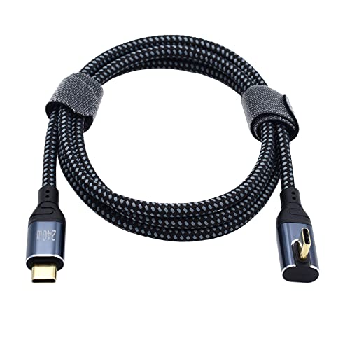 NFHK 240 W USB-C Type-C Charging Cable – 90-Degree Low Profile Angled Design for Optimal Convenience | 480 Mbps Fast Data Transfer | 200 cm Length for Laptop, Tablet & Phone Compatibility | Enhanced Durability & Performance