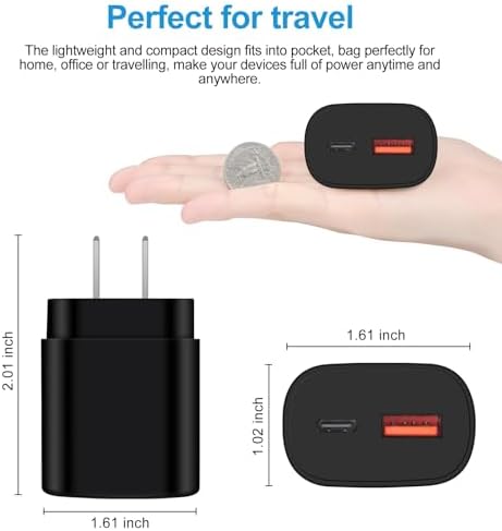 Ultra-Compact 25 W USB-C Fast Charging Block – High-Speed Wall Adapter for i Phone 16, Samsung Galaxy S25 Ultra, Google Pixel 8 & More – Enhanced Safety Features & Travel-Friendly Design for Rapid Device Power-Up