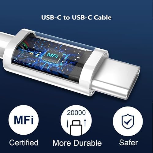 High-Speed USB C Charger for Apple i Pad Pro 12.9/11″ & i Phone 16 – Enhanced 10 ft USB C to C Cable, Fast Charging Block for i Pad 10 th Gen, Air 4 th/5 th, Mini 6 th/7 th – Ultimate Compatibility & Efficiency for On-the-Go Power Solutions