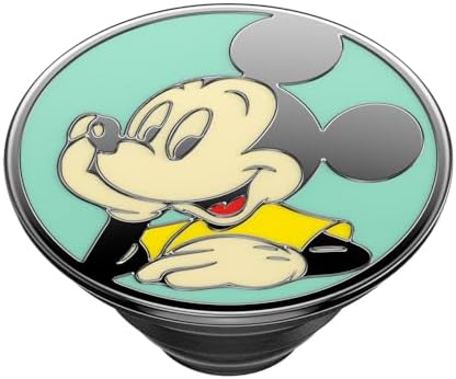 Disney Classic Mouse Pop Sockets Phone Grip with Versatile Kickstand – Ultimate Anti-Drop Phone Holder for One-Handed Use and Easy Style Switchability – Compatible with i Phone, Samsung, and Most Cases – Ideal for Wireless Charging and Everyday Convenience
