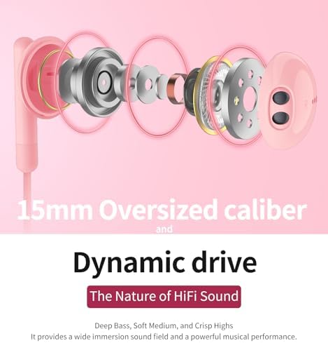 Premium Wired Earbuds with Microphone – Hi-Fi Stereo In-Ear Headphones for Powerful Bass & Crystal Clear Audio – Compatible with i Phone, Android & Most 3.5 mm Devices (Blue) – Ergonomically Designed for Comfort and Enhanced Daily Listening Experience