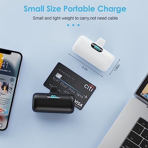 Dual Pack Mini Portable Power Banks for i Phone – 5000 m Ah PD Fast Charging Battery Pack, Ultra-Compact Design, Compatible with i Phone 14/13/12/11/XR/X/8 – Stylish and Reliable On-the-Go Charging Solution