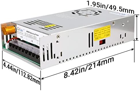 DROK 24 V Adjustable Power Supply – High-Efficiency AC to DC Converter for Reliable Power Delivery, 20 A 480 W Regulated Adapter Perfect for Computer Labs and Versatile Electronic Applications, Adjustable 5 V to 24 V Voltage Transformer for Enhanced Performance and Compatibility