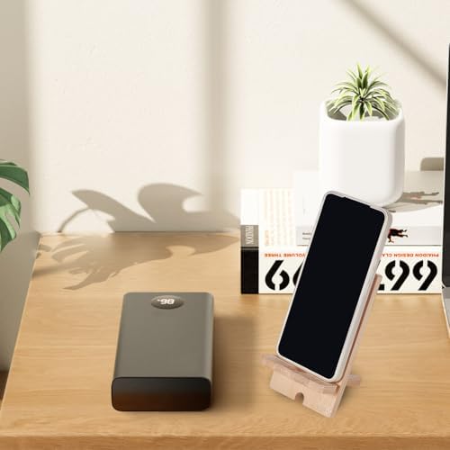 OLYCRAFT Premium Wooden Smartphone Holder – Elegant Portable Desk Stand for Universal Phone Compatibility with Integrated Cable Management – Perfect for Office, Home, and Travel Use – Enhance Your Workspace Aesthetics and Functionality with Natural Wood Design