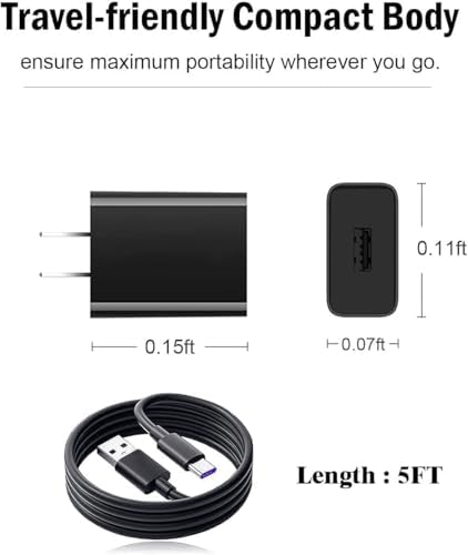 USB C Fast Charger for Blu M8l, M10l Tablet, View 3 View 2, G50 G50 Plus G51S G60 G70 G71 V70 G71+ G80 G90 Pro G91S G91 Max F91,BLU VIVO X6 XI Plus Phone Power Charging Cable Cord（5Ft） – Enhanced Compatibility and Speed