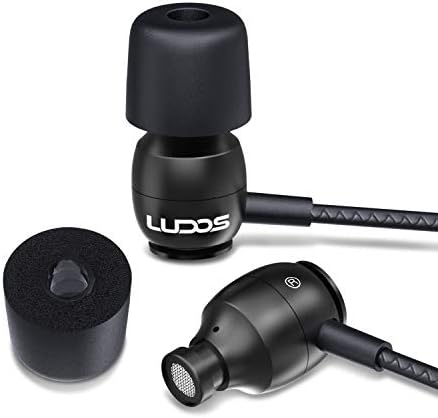 LUDOS Clamor Wired Earbuds – Premium Noise-Isolating In-Ear Headphones with Memory Foam Tips, Built-in Microphone, 5-Year Warranty – Perfect for i Phone and Samsung Users, Ideal for Students and Small Ears in Stylish Pink – Ultimate Sound Quality and Comfort for Everyday Use
