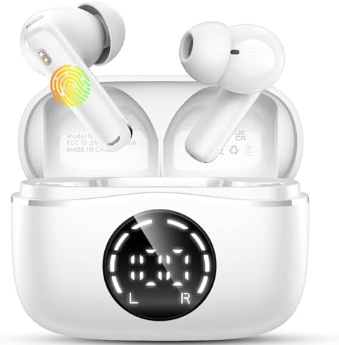 Experience Unmatched Audio Excellence with 2025 Bluetooth V5.4 Wireless Earbuds – 48-Hour Playtime, Advanced ENC Noise Cancelling Mic for Clear Calls, IP7 Waterproof Design for Ultimate Protection, Dual LED Battery Indicator for Easy Monitoring, and Elegant Rose Gold Finish – Perfect for Music Enthusiasts and Professionals Seeking Premium Sound Quality on the Move.