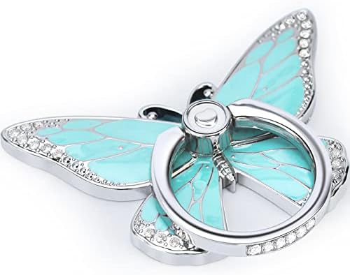 Glitter Butterfly Phone Ring Grip Holder – 360-Degree Rotating Kickstand for i Phone, Samsung Galaxy & Android – Stylish Rhinestone Design for Enhanced Durability and Comfort – Perfect Gift for Women and Girls – Secure Adhesive for Optimal Grip – Versatile Stand for Video Calls, Streaming & More