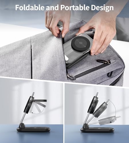 Ultimate 3-in-1 Magnetic Wireless Charging Station for Apple: Fast, Foldable Mag-Safe Charger with Night Light for i Phone 16/15/14/13/12, Apple Watch & Air Pods Pro – Travel-Ready, Enhanced Compatibility, and Rapid Charging Solution