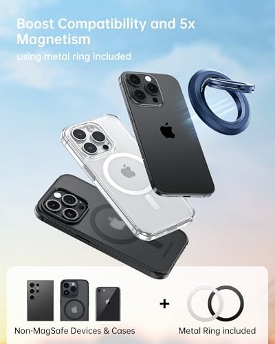 Syncwire Magnetic Phone Ring Holder – Titanium Alloy Kickstand for i Phone 12-16 Pro Max & Compatible Android Devices – Ergonomic Design, Enhanced Mag Safe Stability, Lightweight Grip for Ultimate Hands-Free Convenience