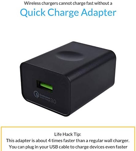 Pacroban Fast Wireless Charging Stand in Black Leather – 10 W & 7.5 W Qi-Compatible Charger with AC Adapter for i Phone XR, Galaxy S10 & More – Elegant Phone Charging Station with Smart Safety Features for Effortless Power Delivery and Stylish Organization