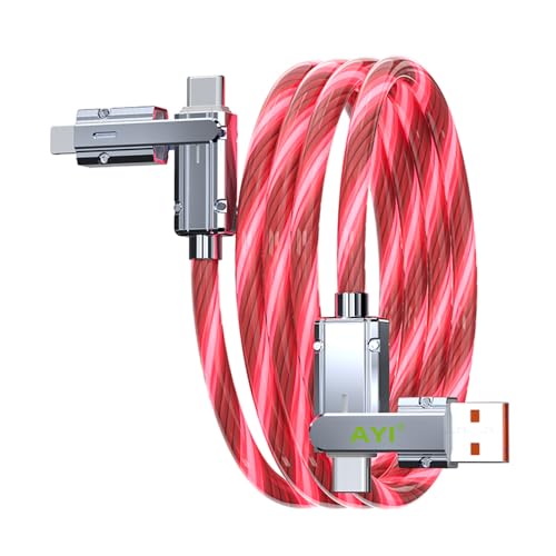 AYI 6-in-1 Universal Multi-Port Charger: Fast PD Charging Cable with USB A/Type C, Lighted Current Indicator, and Enhanced Device Compatibility for Smartphones, Laptops, and Tablets – Compact, Durable, and Travel-Friendly Solution