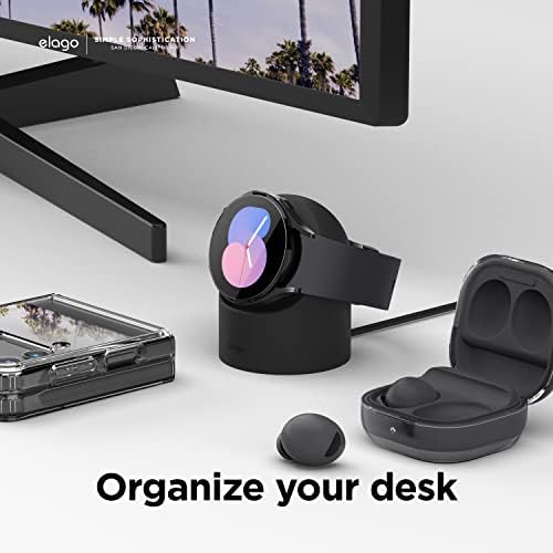 elago GW2 Smartwatch Charging Stand for Samsung Galaxy Watch 8/8 Classic, 7/Ultra, 6/6 Classic, 5/5 Pro – Stylish Desk Organizer with Enhanced Charging Speed (Cable Not Included) – Sleek White Design for Efficient Power Solution and Easy Accessibility