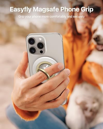 Ultimate Double-Sided Magnetic Phone Grip for Mag Safe – Enhanced Stability with 20 N55 Magnets, 360° Rotating Stand, Anti-Fall Design, and Universal Compatibility for i Phone 16, 15, 14, 13, 12 Pro Max – Perfect for Hands-Free Use and Multitasking