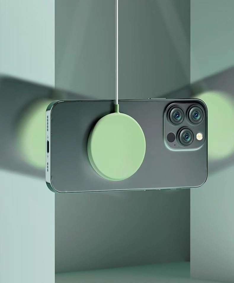 Sleek Pink Qi Wireless Charger – Fast 15 W Charging Pad for i Phone 16/15/14/13/12 & Samsung Galaxy – Portable Fast Charging Solution for Apple & Android Devices – Enhance Your Charging Experience Anywhere