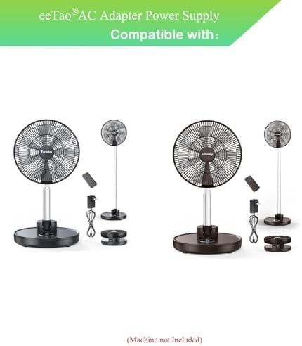 High-Performance Dual Charging Power Adapter for Faraday 12” Oscillating Fan – USBC & Barrel Connector, 12.6 V 1.2 A Replacement Charger with 12000 m Ah Battery Support for Uninterrupted Portable Fan Operation and Ultimate Flexibility