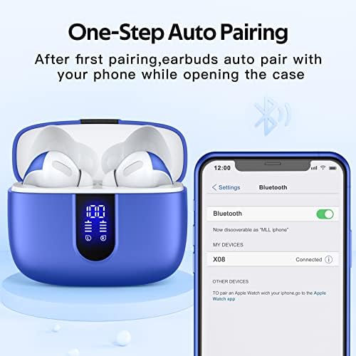 TAGRY True Wireless Bluetooth Earbuds – 60 Hours Playback with LED Battery Display, IPX5 Waterproof, Wireless Charging Case – Perfect for Sports, TV, Smartphones, and Laptops – Superior Sound Quality and Comfort for Active Lifestyles