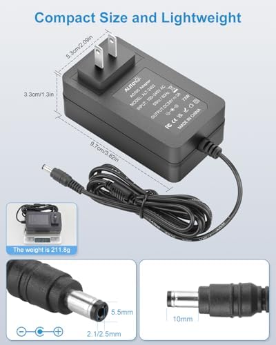 Reliable 24 V 3 A AC Adapter for LED Strip Lights & CCTV Systems – 72 W Power Supply with 6.2 FT Cord – Universal Transformer with 5.5 x 2.1 mm Connector and Advanced Safety Features for Enhanced Device Performance and Durability