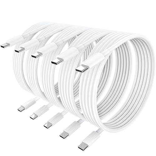 60 W Apple USB-C to USB-C Charging Cable 3 ft [5-Pack] – High-Speed Charger for i Phone 15 Series, i Pad Pro, and Mac Book Air – Durable, Tangle-Free Design for Effortless Power Delivery and Enhanced Compatibility
