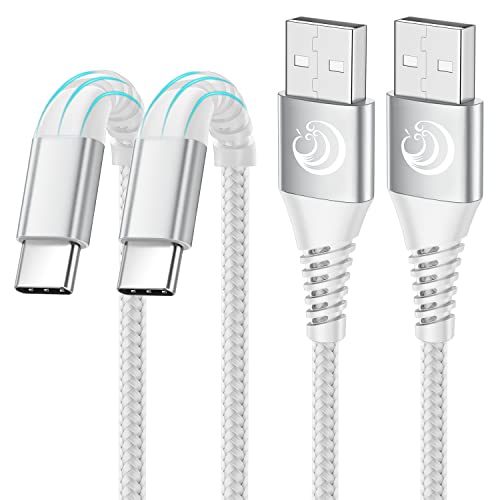 6 FT USB Type C Cable 2 Pack – High-Speed Fast Charging and Data Transfer Cord for Samsung Galaxy A Series and LG Models – Durable Nylon Braided Charger with Tangle-Free Design for Ultimate Convenience and Extended Reach