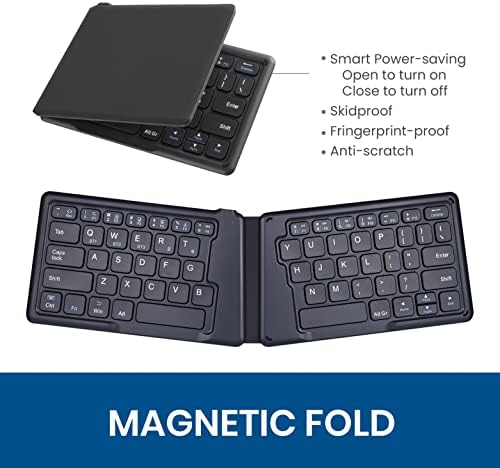 Unleash Productivity with the Perixx PERIBOARD-805 E US Wireless Foldable Bluetooth Keyboard – Ultra-Thin Ergonomic Design for Seamless Typing on i OS, Android & Windows Devices – Perfect Travel Companion for Professionals & On-the-Go Users!