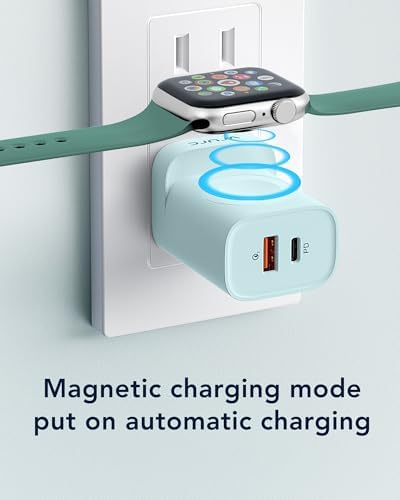 VRURC Portable Wireless Magnetic Charger for Apple Watch – 3-in-1 Travel Essential with PD 20 W Fast Charging, Compatible with i Phone 16/15/14/13 & Android Devices – Lightweight Design in Stylish Purple for Ultimate Convenience