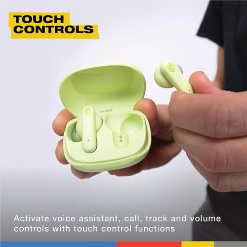 Skullcandy Smokin’ Buds Wireless Earbuds – Premium Bluetooth Headphones with Enhanced Noise Isolation, 20-Hour Playtime, IPX4 Sweat-Resistant Design – Ideal for Fitness Enthusiasts and Seamless Hands-Free Communication on i Phone & Android Devices