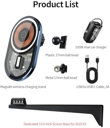 Wireless Charging car Phone Holder for BMW X3 2018-2021/BMW X4 2019-2021 Accessories 10.25/10.3-inch Screen Fixed Clip,360° Rotation car Phone Mount Compatible with MagSafe – Enhanced Compatibility and Speed
