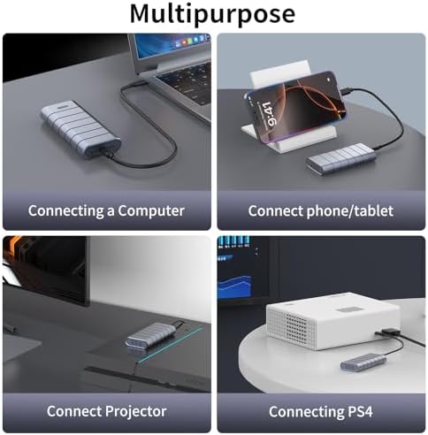 GODO RGB M.2 PCIe NVMe & SATA External SSD Enclosure – Ultra-Fast USB-C Adapter with Tool-Free Installation, 10 Gbps Transfer Speed, UASP & TRIM Support, Stylish RGB Lighting for Enhanced Portability and Performance