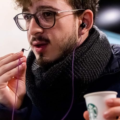 LUDOS Clamor Wired Earbuds – Premium Noise-Isolating In-Ear Headphones with Memory Foam Tips, Built-in Microphone, 5-Year Warranty – Perfect for i Phone and Samsung Users, Ideal for Students and Small Ears in Stylish Pink – Ultimate Sound Quality and Comfort for Everyday Use