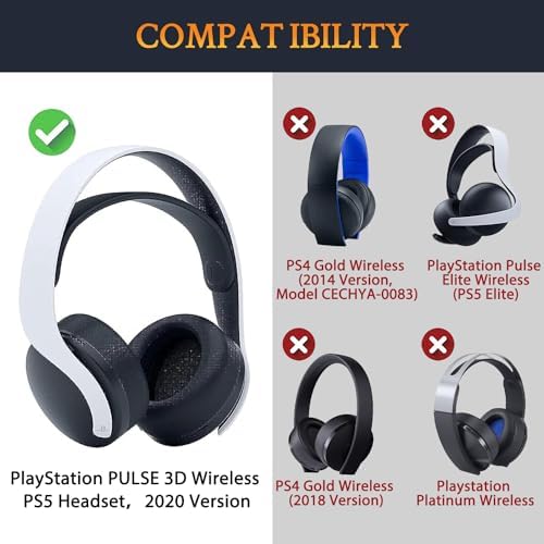 SOULWIT Premium Cooling-Gel Earpads for Sony PS5 Pulse 3 D Wireless Headset – Noise-Isolating Cushions for Enhanced Comfort and Gameplay – Effortless Installation, Sleek Black Design for Ultimate Gaming Experience