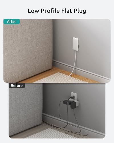 NUTICT 3-Foot Flat Plug Power Strip with 5 Outlets & 4 USB Ports – Compact Surge Protector for Home and Office, 1440 Joules Safety, Space-Saving Design, Ideal for Desk & Wall Mount Use, Efficient Device Charging and Organization