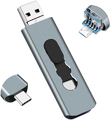 Versatile 128 GB 3-in-1 Flash Drive – High-Speed USB 3.0 OTG Drive for Android, PC, and Mac with USB-C, Micro USB, and USB-A Connectivity – Perfect for Seamless Data Transfer and Storage on the Go