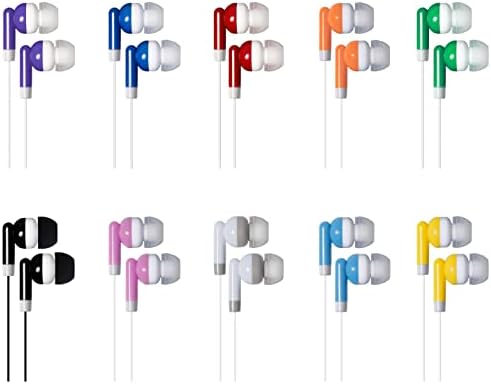 Bulk Pack of 50 Individually Wrapped Earbuds – Premium Classroom Headphones for Schools, Libraries, and Hospitals – Enhanced Compatibility, Lightweight Design, and High-Quality Sound for Focused Listening