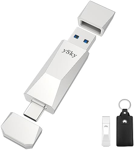 256 GB High-Speed USB 3.2 Solid State Flash Drive – Dual Interface USB-C & USB 3.2 Gen2 for i Phone 15, Laptops & Macs – Ultra-Fast 1000 MB/s Data Transfer for Effortless File Sharing – Compact & Durable Portable Storage Solution