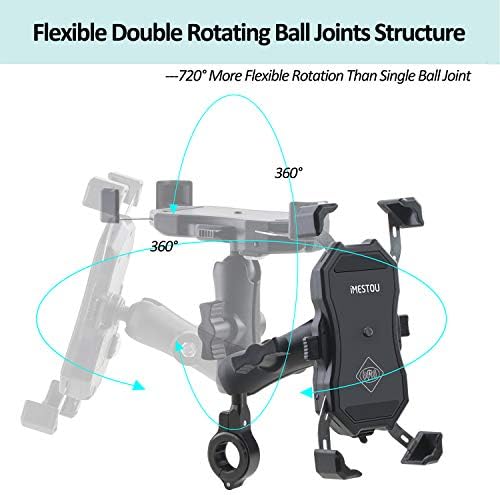 Enhance Your Motorcycle Adventures with the i MESTOU Wireless Phone Mount Charger – Auto-Clamping Handlebar Holder for 3.5″-6.8″ Devices, Fast Qi & USB Charging for 12-24 V Bikes, Effortless Setup for Ultimate Safety and Convenience