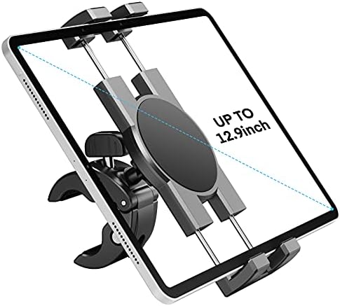 KDD Universal Spin Bike Tablet Holder Mount – Transform Your Workouts with Secure 360° Device Integration for i Pad Pro 12.9, Galaxy Tabs & i Phone (4.7-13”) – Effortless Installation for Stationary Bikes and Treadmills – Maximize Engagement with Optimal Viewing Angles and Sturdy Design for All Fitness Enthusiasts
