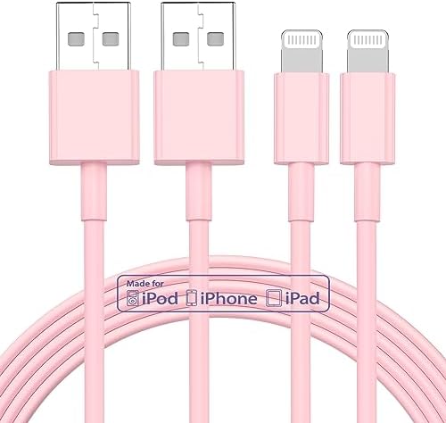 10 ft Apple MFi Certified Lightning to USB Cable – 2 Pack Long Durable i Phone Charger for Fast Charging – Compatible with i Phone 14/13/12/11/Pro/Max/X/XS/XR – Enhanced Flexibility and Performance for Home or Travel