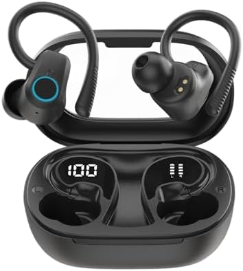 Elevate Your Audio Journey with Cutting-Edge Bluetooth 5.3 Waterproof Earbuds – 60-Hour Playtime, Ergonomic Design for Active Lifestyles, Advanced Noise Cancellation, and Smart Battery Display – Ideal for Fitness Enthusiasts and Daily Travelers – Rapid USB-C Charging for Seamless Connectivity and Superior Performance