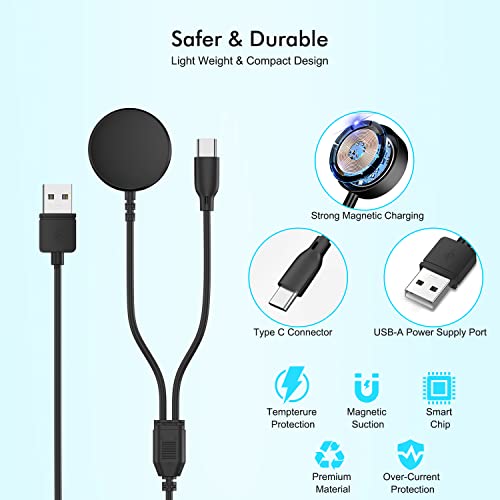Dual-Purpose Samsung Watch and Phone Charger Cable – 6.6 FT Fast Charging Solution with 18 W USB A Adapter for Galaxy Watch Ultra/7/FE/6/5/4 and Galaxy S24/S23/S22, Fold 6/5, Flip 6/5, Buds, and Tab – Ultimate Compatibility and Enhanced Charging Efficiency