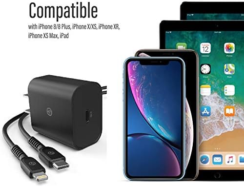 GALVANOX MFi Certified USB-C to Lightning Charging Kit for i Phone 12/13/14 – 18 W Fast Wall Adapter & Durable Cable for Swift Power Delivery – Compatible with i Phone XR, 11, 12 Pro Max – Ultimate Charging Efficiency and Reliability
