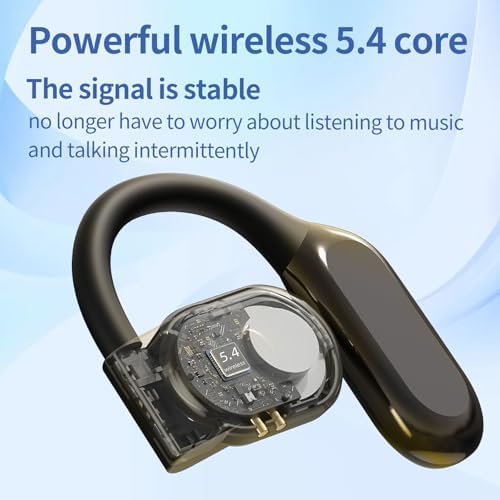 Chic Purple Wireless Bluetooth 5.4 Clip-On Earbuds for Women – Open Ear Design Enhances Comfort and Safety, Ideal Waterproof Fitness Headphones for Gym, Daily Commutes, and Leisure – Extended Battery Life & Superior Connectivity for Seamless Audio Experience