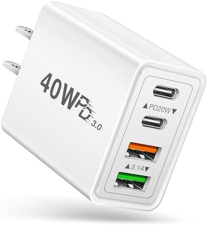 Ultra-Fast 4-Port USB Wall Charger – Multi-Device Power Adapter with Quick Charge 3.0 Technology for i Phone 16 Series, Samsung Galaxy S25/S24, Google Pixel 7 – Compact, Efficient & Safe Charging Solution for Home and Travel
