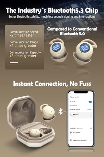 Discreet Mini Bluetooth Sleep Earbuds – Premium Comfort & Superior Sound for Music and Calls, Perfect for Home and Office Use (Nude) – Enjoy Wireless Freedom with Extended Battery Life and Stylish Design for Seamless Listening Experiences