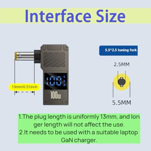 High-Efficiency 100 W PD Charger Tip for HP Laptops (4.5 x 3.0 mm) with 1.5 M USB-C Cable – Ultimate Rapid Charging Solution with Advanced Safety Features and Broad Compatibility for Seamless Device Power Management