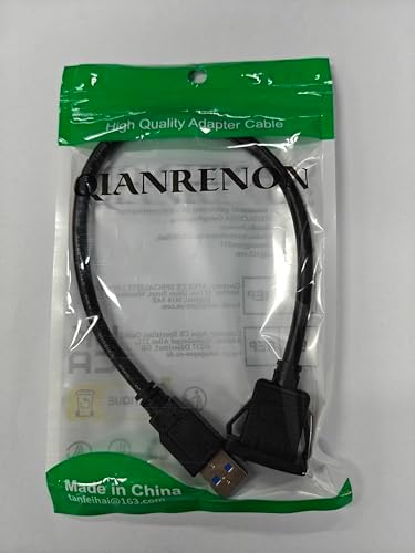 QIANRENON USB3.0 Snap-On Mount Adapter: 5 Gbps High-Speed Extension Cable for Dashboards, 30 cm Flush Connector with 5 V/2 A Charging – Perfect for Clean Installations and Enhanced Device Compatibility