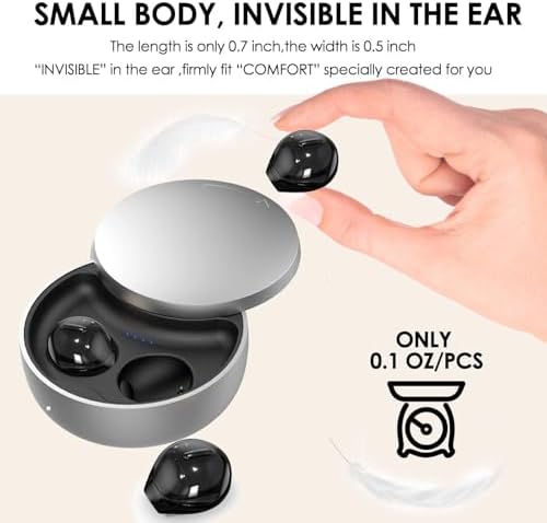 Discreet Mini Wireless Earbuds for Small Ears – Invisible Bluetooth Earpieces with Ergonomic Comfort and Portable Charging Case – Seamless Audio for Work, Travel, and Relaxation – Perfect Compatibility with Android & i OS Devices