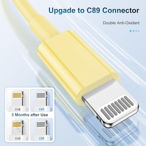 Premium 3-Pack Apple MFi Certified Lightning to USB Charger Cables – 6 FT Durable Fast Charging Cords for i Phone 13/12/11/11 Pro/11 Max/X/XS/XR/XS Max/8/7/6 – Enhanced Performance and Extended Reach for Seamless Device Connectivity