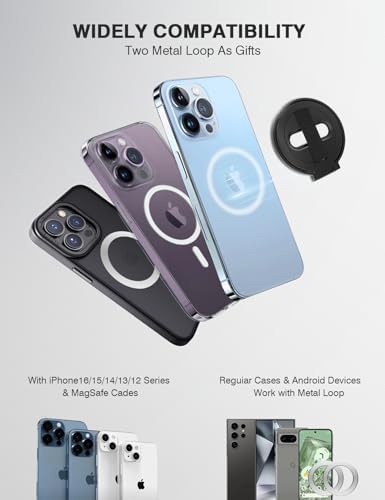 Revolutionary Grat 2 Magnetic Phone Grip Kickstand with Elastic Finger Strap – Ultimate Dual-Sided Magnet Ring for i Phone 16, 15, 14, 13, 12 Pro Max – Secure, Stylish, and Versatile Phone Accessory in Sleek Silver for Enhanced Usability and Hands-Free Experience